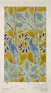 Projekt dla „Nowej tkaniny jedwabnej”, maj 1901 (toaleta i ołówek na papierze) autorstwa Charles Francis Annesley Voysey